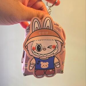 Cute Brown Labubu Mini Backpack Charm For Bags